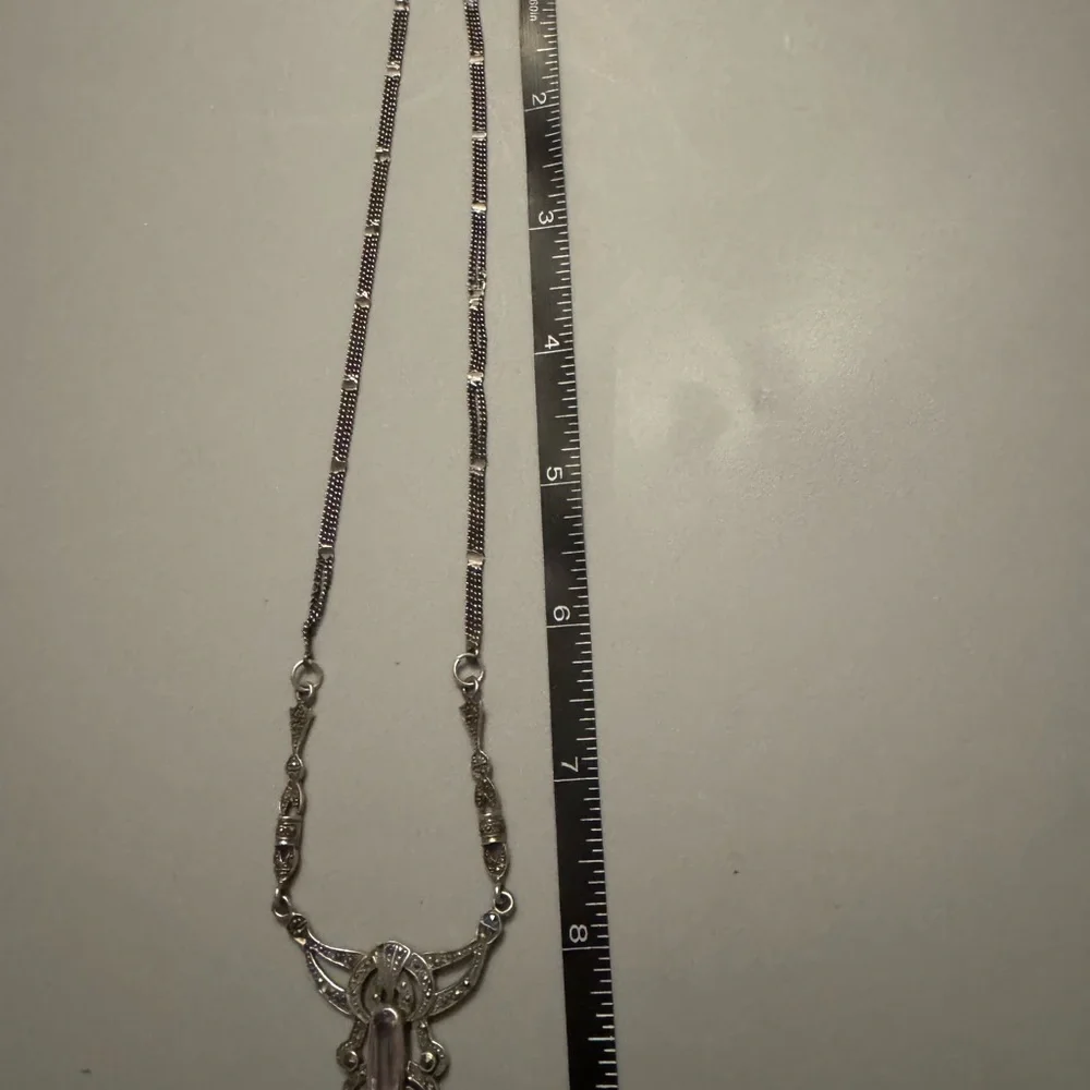 Elegant sterling silver and amethyst necklace. Rare and antique - Picture 5 of 10